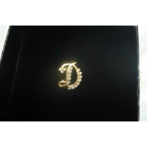 Gold and Diamond Letter D Inital Charm - Picture 2 of 6